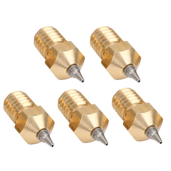 5 stk. 3D-skriverdyse-sett messing med rustfrie ståltupper avtakbart tilbehør 0,4 mm