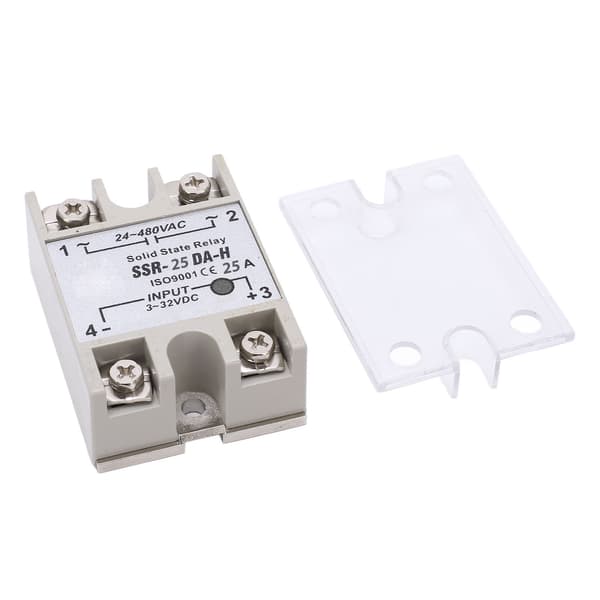 Solid State Relä 1-fas SSR Spänningsregulator 25A AC 24-480V Kontrollspänning 3-32VDC