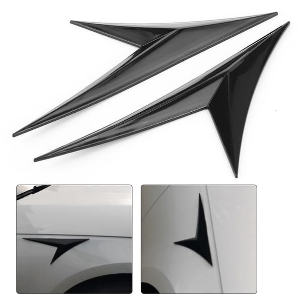 Sidoluftventil Skärmskydd Universal Triangulär Trim Dekor Bilmodifiering Passar för Honda Civic Svart