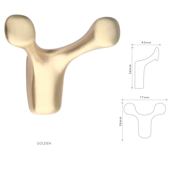 4 stykker Nordic Hook Metal Horn Frakkekrog Badeværelsesskabsdør Vægkrog (Horn Frakkekrog-Guld)