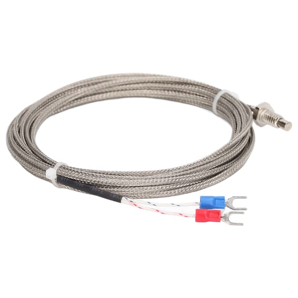 BERM K Typ Termoelement Temperatursensor Detektor M6 Gänga 2 Trådsond 4 Meter