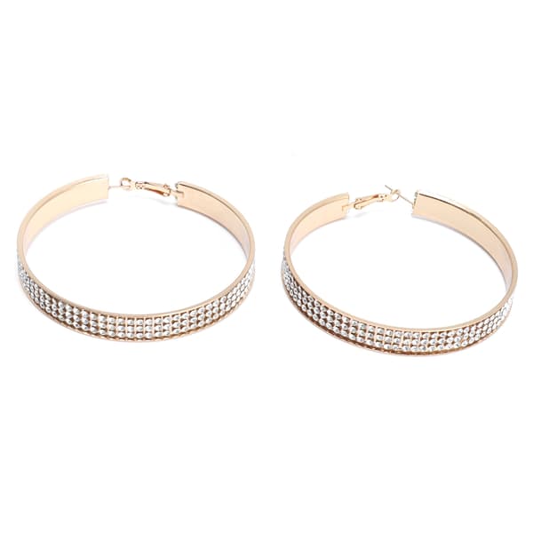 Trendy Krystaløreringe Metallegering Mode Gradient Loop Dangler Øreringe til Kvinder 12372