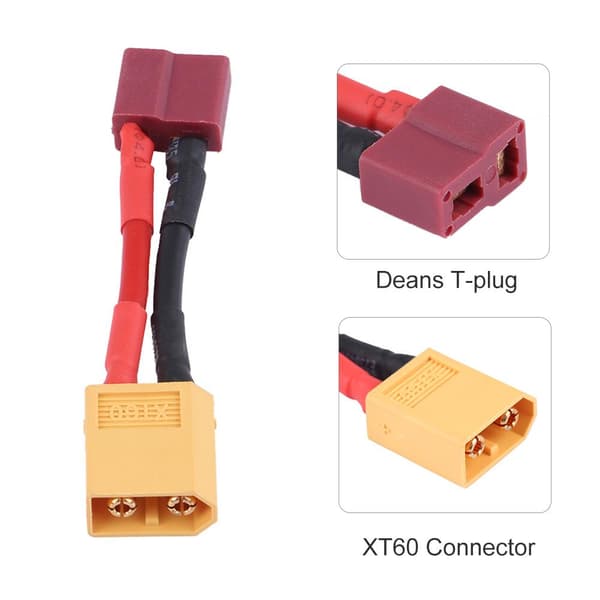 Deans Style T-stik til XT60 han-stikadapterkabel til RC-batteri ESC-lader