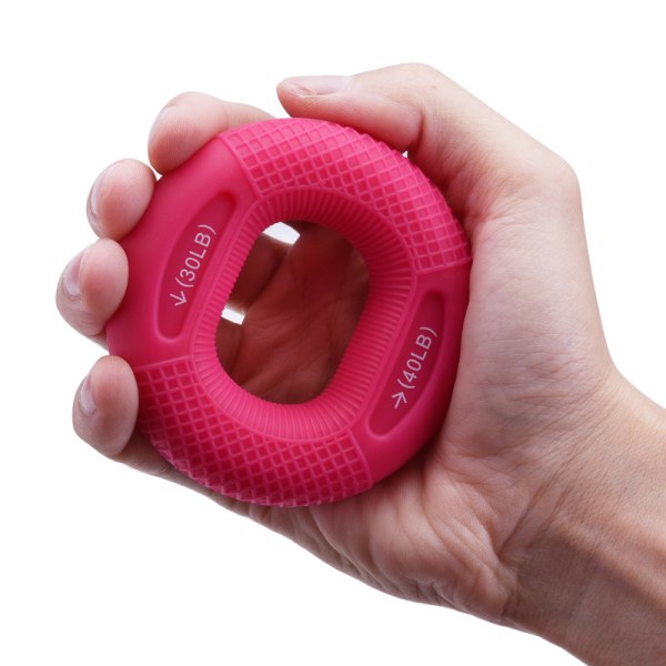 Justerbar styrke Silikone Gripper Arm Muskelstyrketræning Rehabiliteringsring fitnessudstyr (Rose Red (30.40LB)),