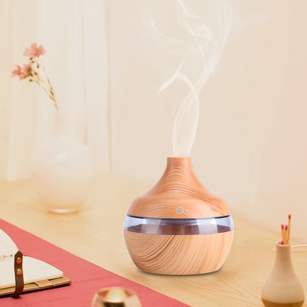 USB-luftfukter og oljediffuser med trekorn (300 ml)