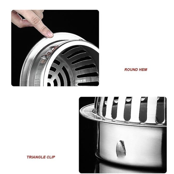 Gulvafløb i metal, plug-in type, konveks (110 mm)