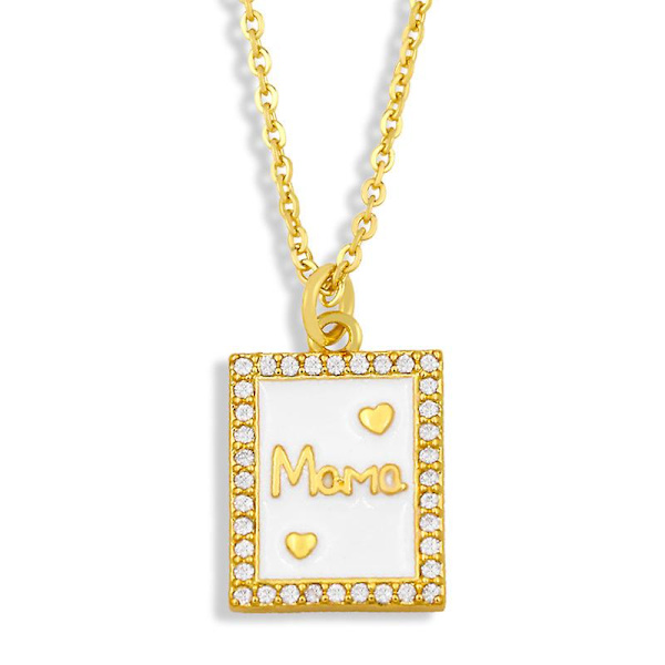 Halskæde gave til mor Zircon Heart Stud Fashion smykker Ac8323 104