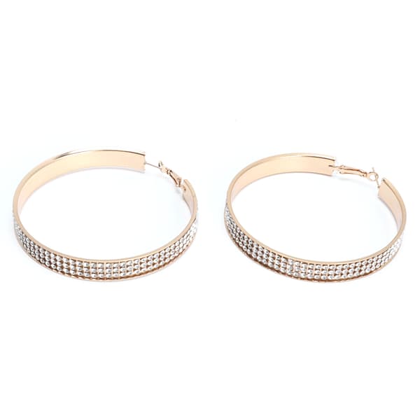 Trendy Krystaløreringe Metallegering Mode Gradient Loop Dangler Øreringe til Kvinder 12372
