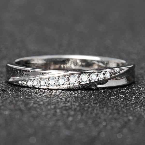 Runde Cubic Zirconia Indlagt Kvinder Bryllup Engagement Finger Ring smykker gave Rose Golden US 10