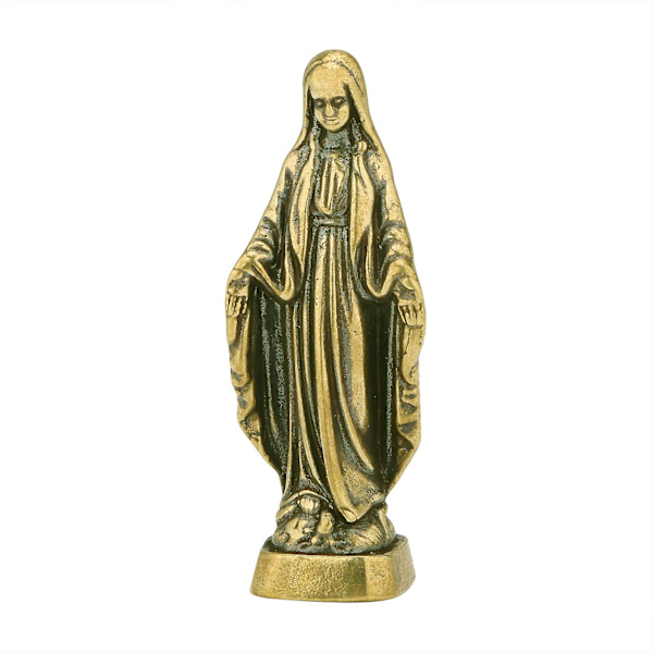 Jungfru Maria Statyett Kristustema Antik stil Heliga Moder Staty Miniatyrer Desktop Ornament för hushåll