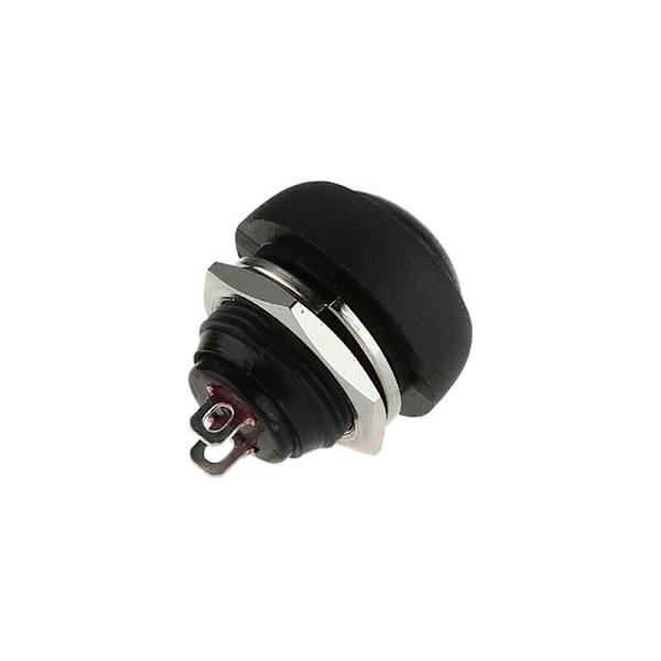 Rund power , vattentät, självåterställande, avtryckare, icke-spärrande 12 mm (svart)