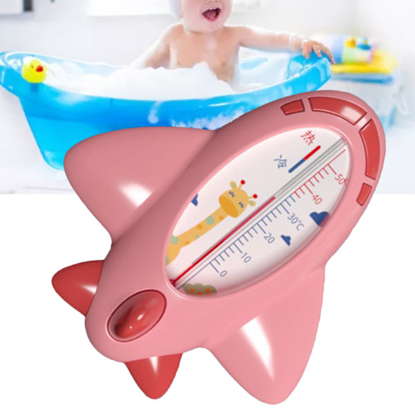 Flyformet babybadetermometer multifunksjonell vanntemperatur rosa