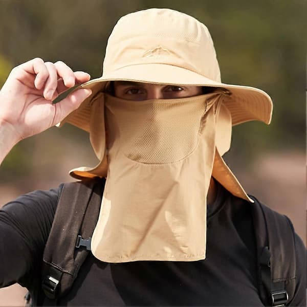 Solhat til kvinder mænd Bløde ansigtsskygger Solcremehat til strandferie Khaki