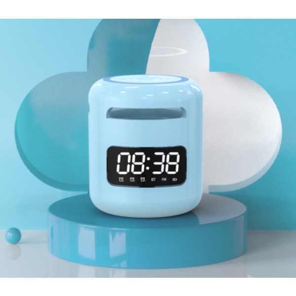 Langaton bluetooth -kellokaiutin, pieni kannettava ulkokäyttöön herätyskellokaiutin (sininen),