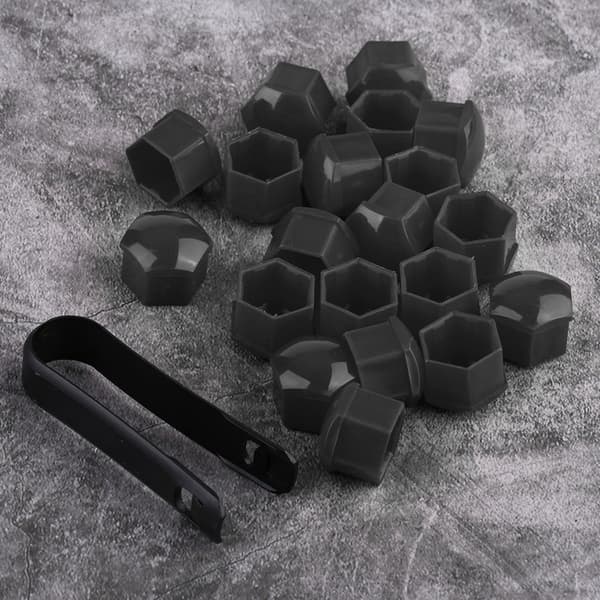 20-pack 21mm Grå Bilhjul Mutter Lås Stöldskydd Skruvskydd
