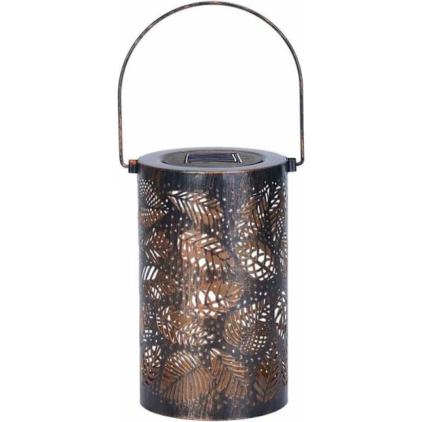 Bronze solcellelampe bærbar projektionslampe med hule blade udendørs vandtæt hængende lampe 20*12*12 cm