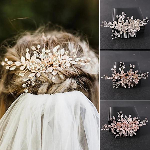 Blommor & bladformade hårinredning Sidoklämma Legering bröllopshåraccessoarer Silver