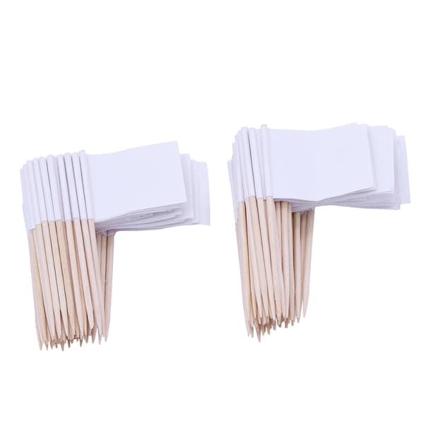 100 stk. flagg-cupcaketopper til festkaker, mat, ostefat og forretter