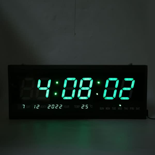 Grønt Jumbo LED Vægur Digital Timer Kalender Temperatur
