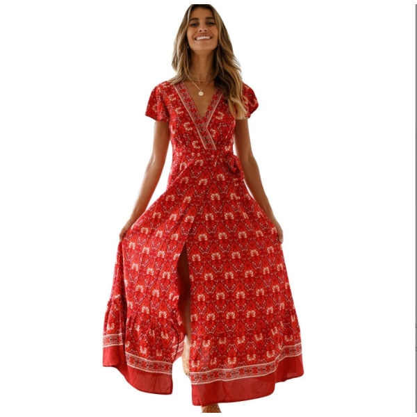 Sommar Casual Hot Selling Holiday Print Klänningar S