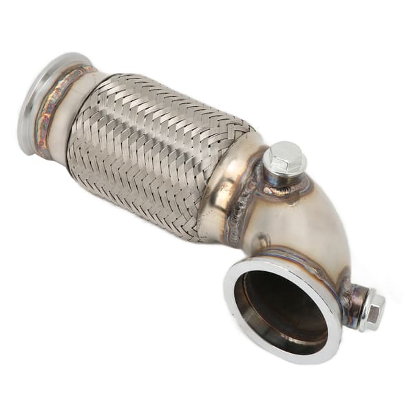 2,5 tommer V-bånd til V-bånd Downpipe 90 grader med Flex Bellow i rustfrit stål
