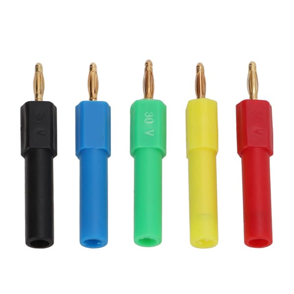 Biladapter: 5 stk 2 mm til 4 mm PA messingbananer