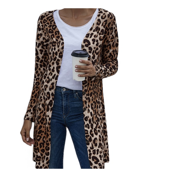 skjortejakke med leopardtryk til kvinder Primary color XL