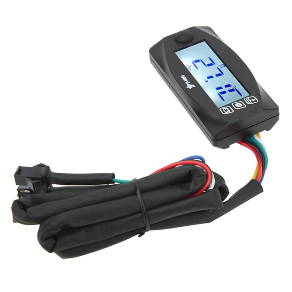 Motorcykel LCD Digital Mätare Spänningsmätare Voltmeter Temperatur Termometer Tidsvisning Sensor M14x1.5