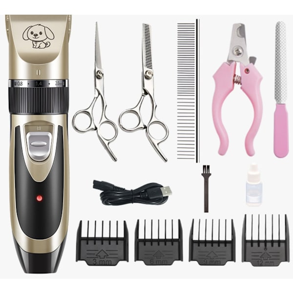 Genopladelig kæledyrsbarbermaskine golden