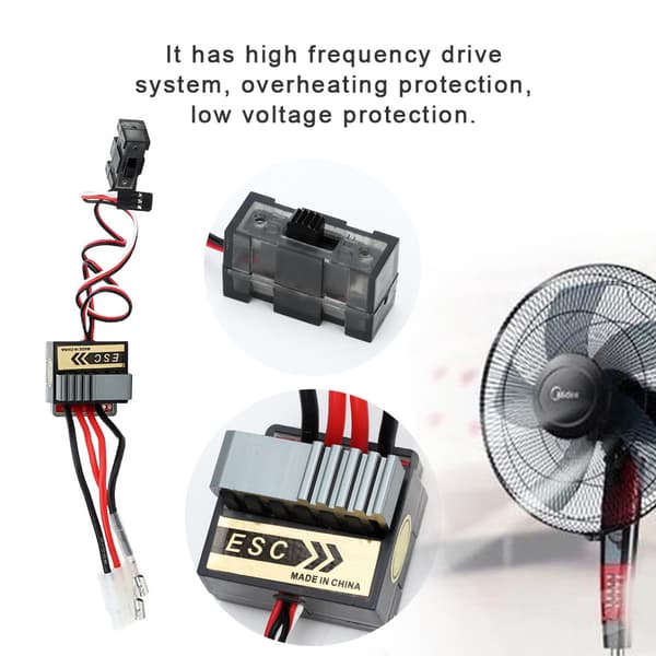 320A Lågspännings ESC Hastighetsregulator Passar för 1/10 RC Bil Båt Lastbil