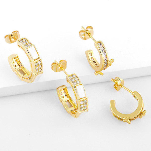 Örhängen Vintage Zircon Metallic Element Modesmycken Ac8875 A