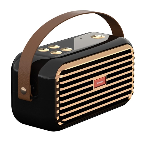 Card Radio Trådlös Retro Portabel Bärbar Bluetooth högtalare (svart),