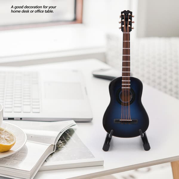 Miniatyr træguitarmodel - Blå 10cm