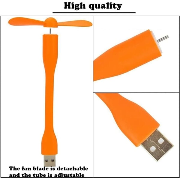 Bærbar Mini USB Fan Fleksibel Køler Køleventilator til Computer PC Laptop Power Bank 6 stk