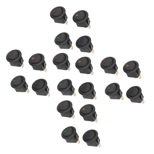 12V LED vippebryter 3-pinners 2-posisjons SPST 20-pakning