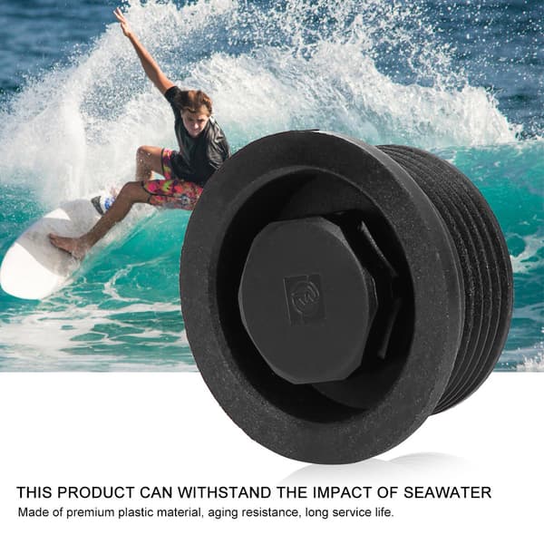 Svart Surfbräda Luftventil i Plast 3x1.5x2.5cm