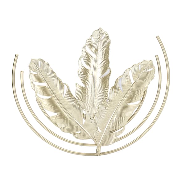Gyllene metallblad väggskulptur dekor för vardagsrum sovrum kontor hem