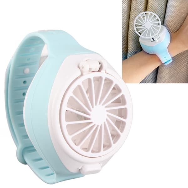 Bærbar Mini Urformet Ventilator Børn USB Genopladelig Ventilator med 3 Vindniveauer til Udendørs (Blå)
