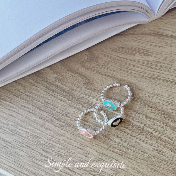 Ring Heart Stud S925 Sølv modesmykker Ac5025 Blue