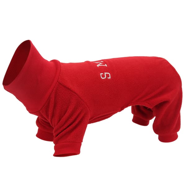 Röd Hundkappa Hög Krage Varma Vinterkläder Höstmode Husdjurskläder