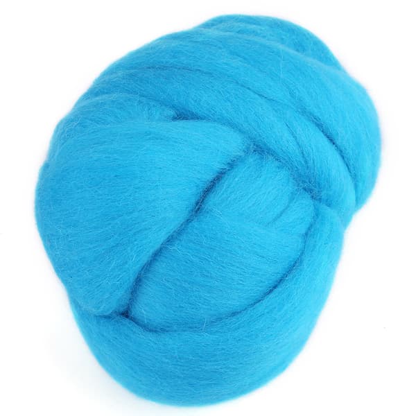 55g Blå Ull Roving Spinning Nålefilting Håndverksmateriale