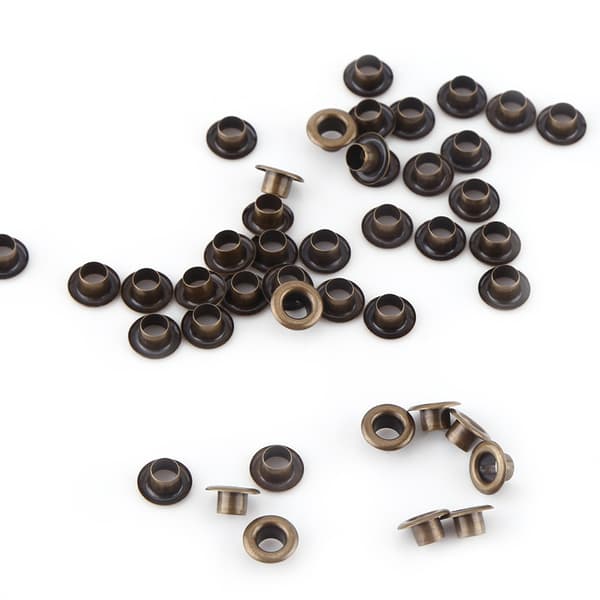 100 Små Öljetter med Brickor för Kläder Läder Väskor 4mm Innerdiameter