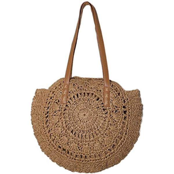 Olkilaukku naisille, suuret olkilaukut kudottu Käsintehty kantolaukku Kesäinen olkilaukku Bohemian Crossbody Bag A916-695 B