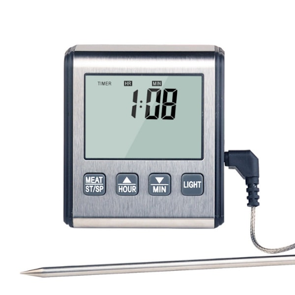 Digital kötttermometer Sötmat Rökare BBQ Matlagningstermometer för grillugnsstekning med smart kökstimerläge och bakgrundsbelysning