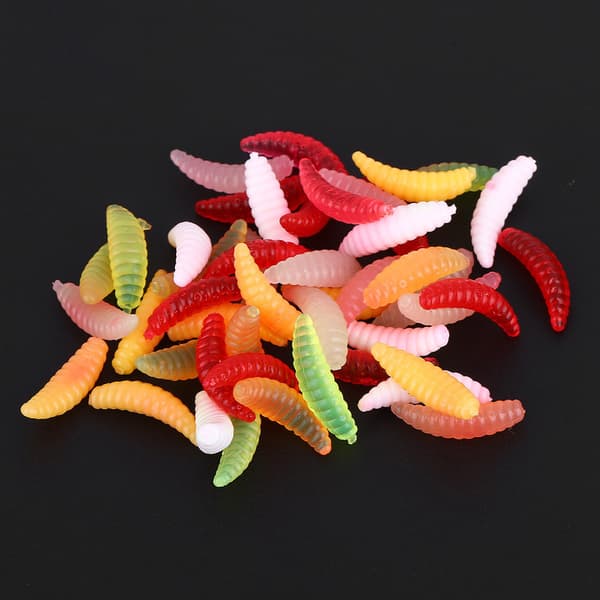 Mini Worm Grub Fiske Mjukt Bete Drag 100st Set