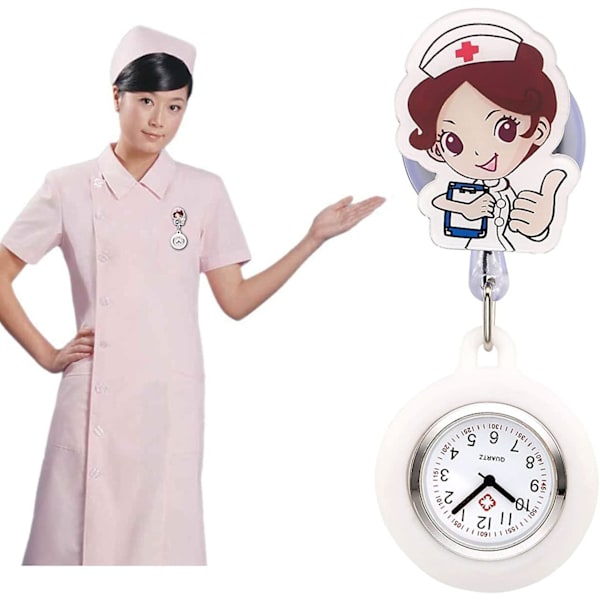 Jsdde Uhren Krankenschwesteruhr Pulsuhr Silikon Hlle Fob Uhr Pflegeruhr Tecknad Schwester Schwesternuhr Brosche Taschenuhr Kitteluhr Analog Quarzuhr