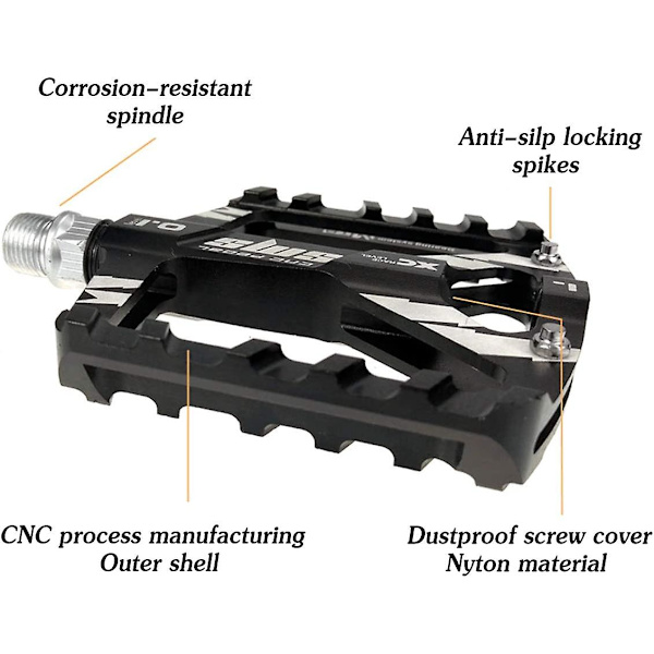 Cykelpedal 9/16&quot; Road Bike Mtb Pedal Aluminiumlegering Halkfri platt cykelpedal med tätade lager, Road Cycling Pedaler för Road Bike City Mtb