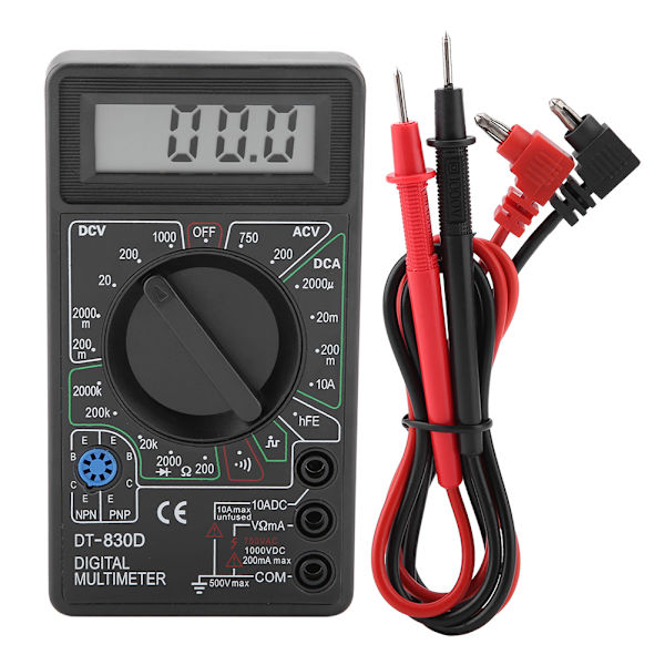Mini LCD digital multimeter - Spænding, strøm, resistanstester