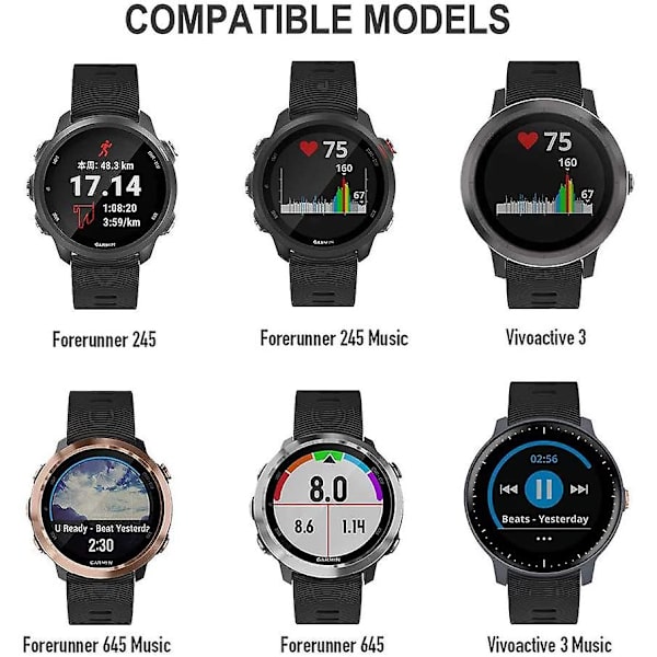 Garmin Forerunner245-rem, 7# svart (bitspänne)