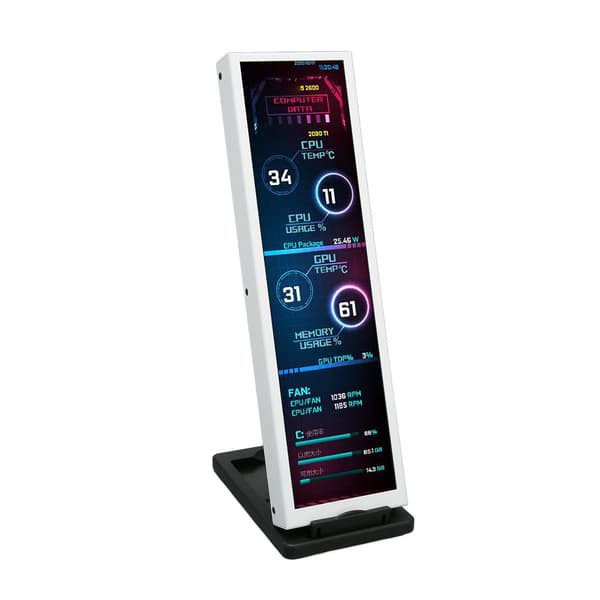 8,8 tommers IPS temperaturmonitor USB-strøm Automatisk avslåing Multifunksjonell PC CPU GPU RAM dataskjerm
